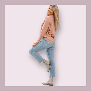 Vervet Blue Swish Super High Rise Crop Straight Jeans